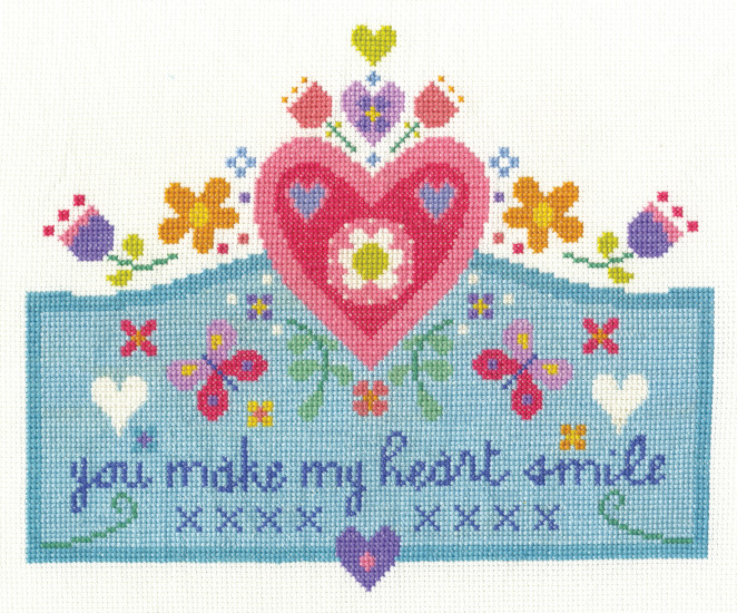DMC Say It With Cross Stitch - You Make My Heart Smile BK1658 - Click Image to Close